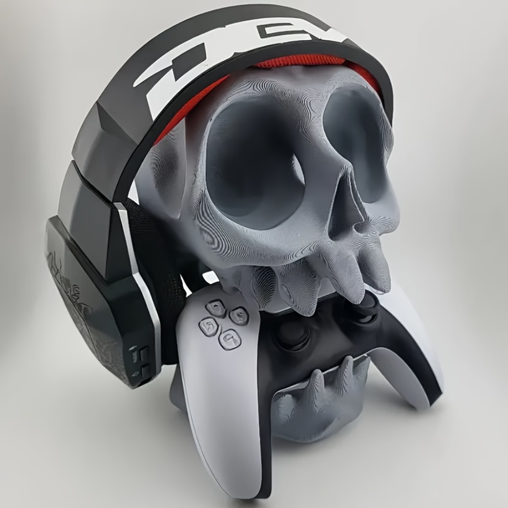 Gaming Accessories For Room - Skull Shaped Controller Stand Headphone Holder