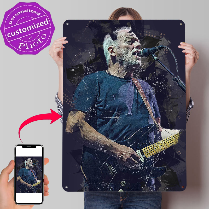 Gaming Accessories Men - David Gilmour Metal Poster Customized Wall