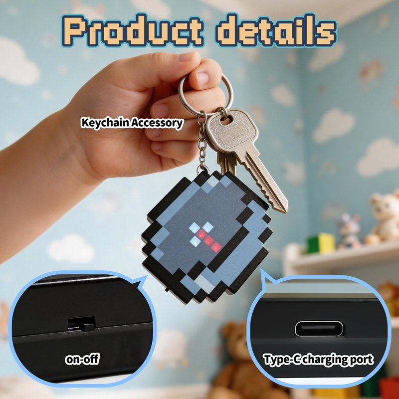 Gaming Accessories For 10 Year Old Boy - 2026 NEW Rechargeable Pixel Compass Keychain