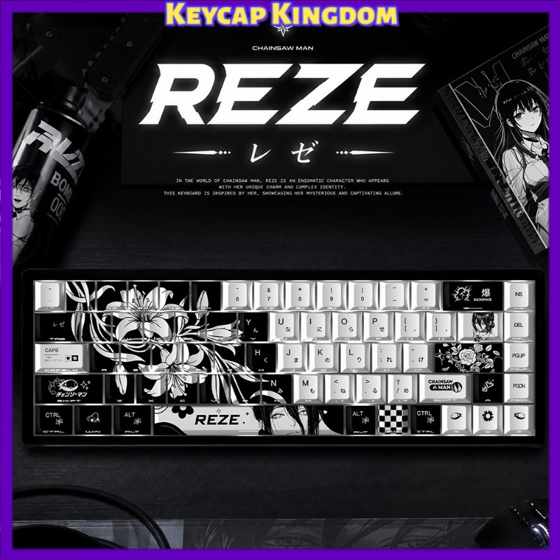 Gaming Accessories Men - NEW Reze 5.0 Anime Keycaps Chainsaw