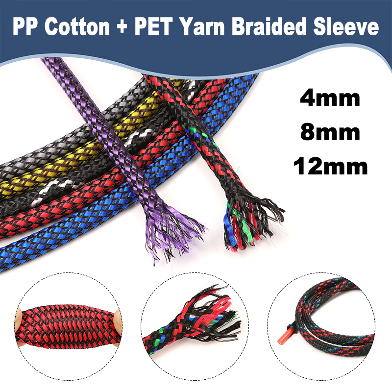 Cable Sleeve Braided - 10M/Roll New PET Yarn + PP