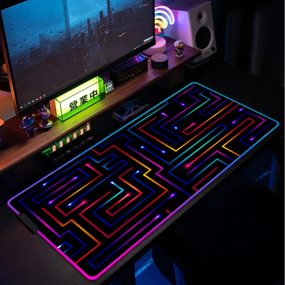 Gaming Accessories Pc Setup - Xxl Mouse Pad 900x400 Neon Circuit