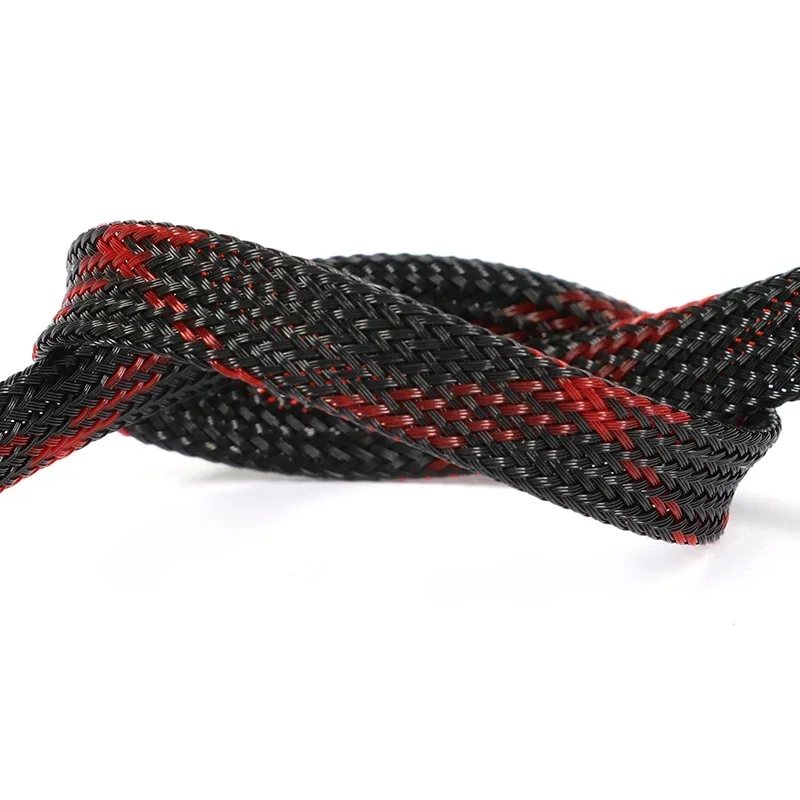 1~50m Black-Red Cross PET Brai - Cable Sleeve Braided review and price