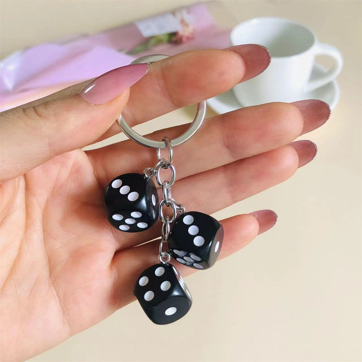 Cute 3D Dice Keychain Gaming R - Gaming Accessories Men review and price