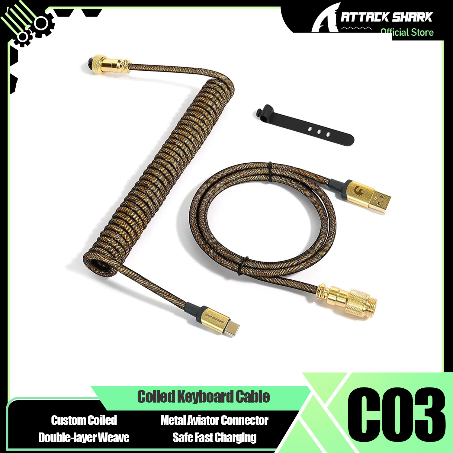 ATTACK SHARK * MAMBASNAKE C03  - Cable Sleeve Braided review and price