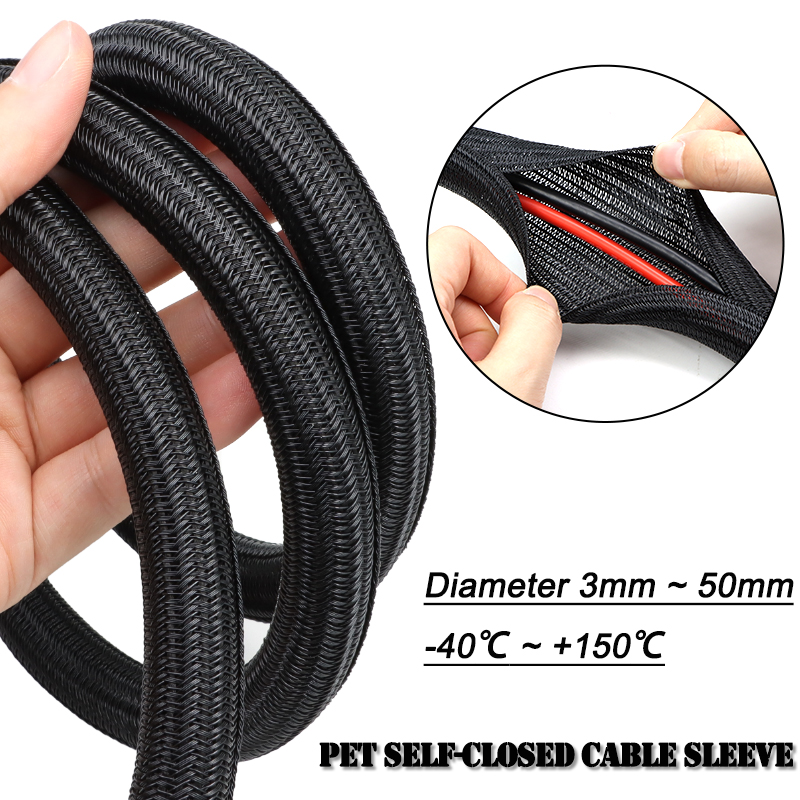 3/5/9m Black PET Braided Sleev - Cable Sleeve Braided review and price