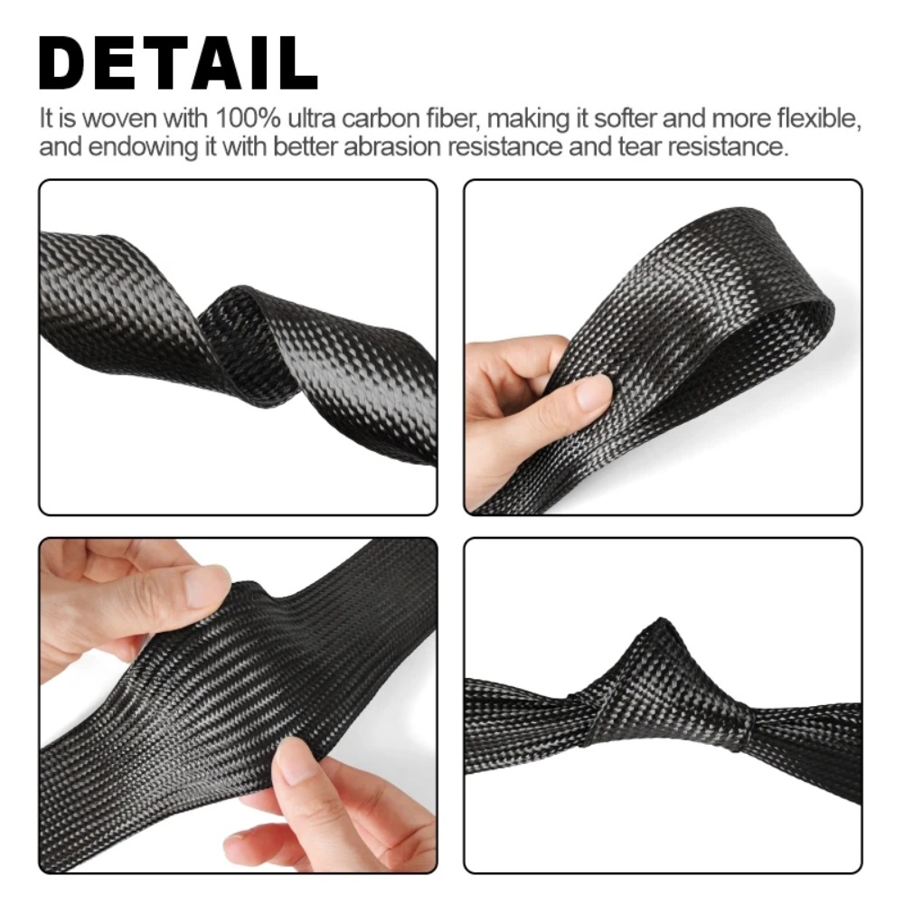 1M Carbon Fiber Cable Sleeve B - Cable Sleeve Braided review and price